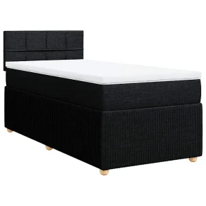 Boxspring met matras stof zwart 80×200 cm Boxspring met matras stof zwart 80×200 cm