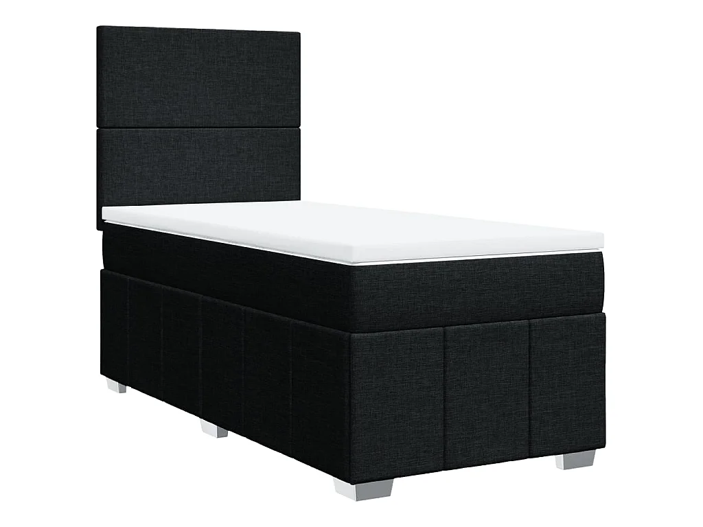 Boxspring met matras stof zwart 80x200 cm