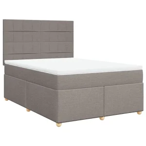 Boxspring met matras stof taupe 140×190 cm Boxspring met matras stof taupe 140×190 cm
