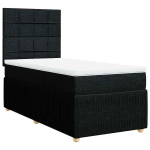 Boxspring met matras stof zwart 100×200 cm