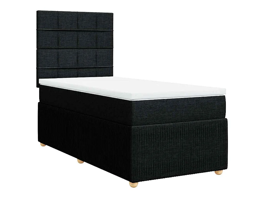Boxspring met matras stof zwart 100x200 cm