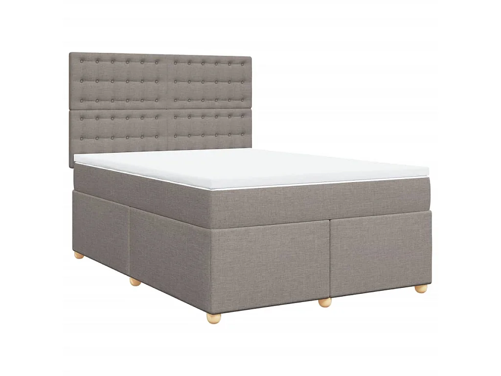 Boxspring met matras stof taupe 140x190 cm