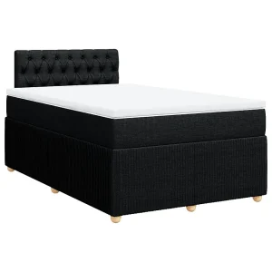Boxspring met matras stof zwart 120×190 cm Boxspring met matras stof zwart 120×190 cm