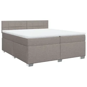 Boxspring met matras stof taupe 200×200 cm Boxspring met matras stof taupe 200×200 cm
