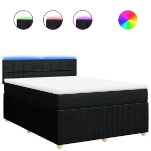 Boxspring met matras stof zwart 140×190 cm Boxspring met matras stof zwart 140×190 cm