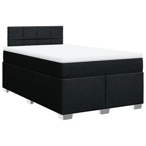Boxspring met matras stof zwart 120×190 cm