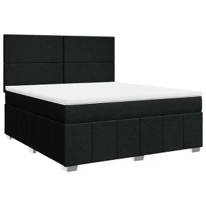 Boxspring met matras stof zwart 180×200 cm Boxspring met matras stof zwart 180×200 cm