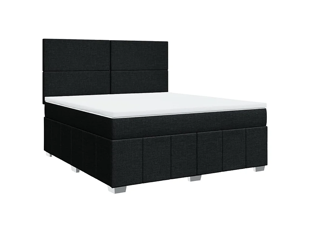 Boxspring met matras stof zwart 180x200 cm
