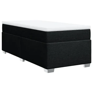 Boxspring met matras stof zwart 90×200 cm Boxspring met matras stof zwart 90×200 cm