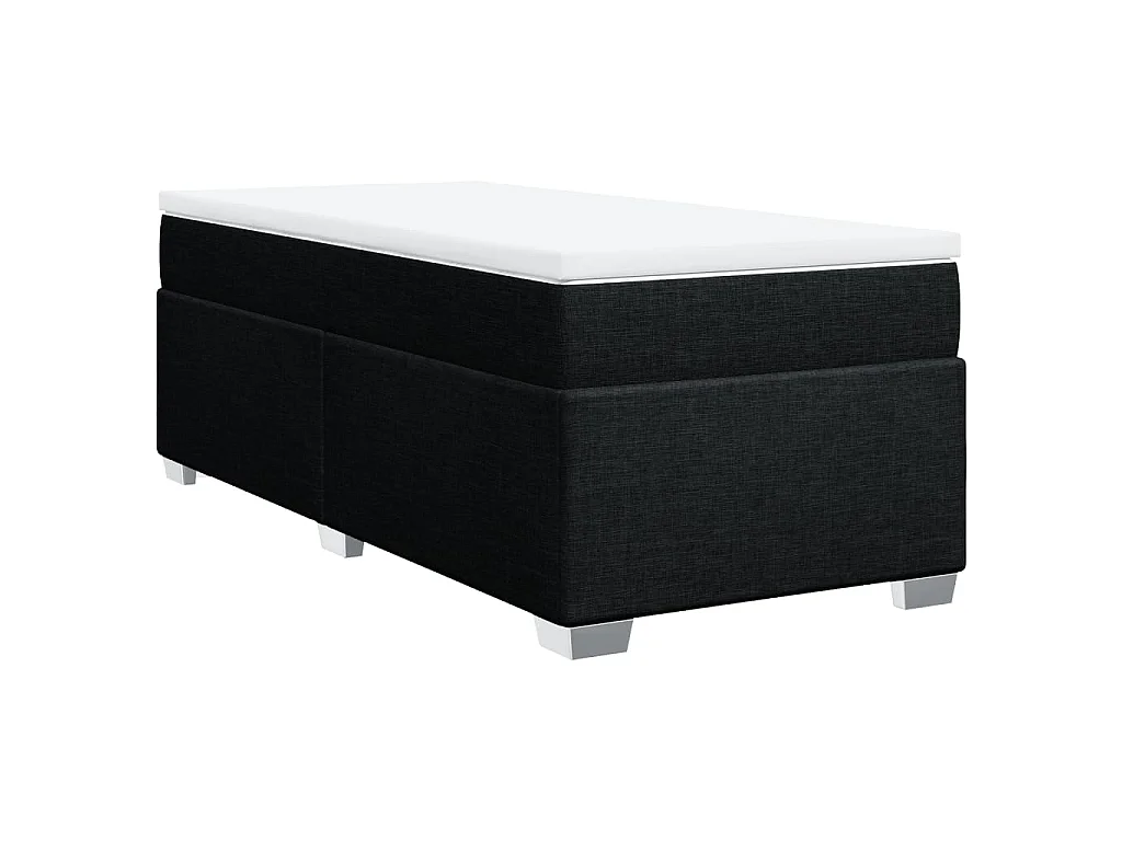 Boxspring met matras stof zwart 90x200 cm