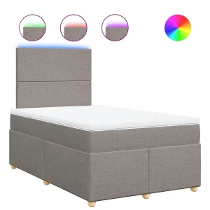 Boxspring met matras stof taupe 120×200 cm Boxspring met matras stof taupe 120×200 cm