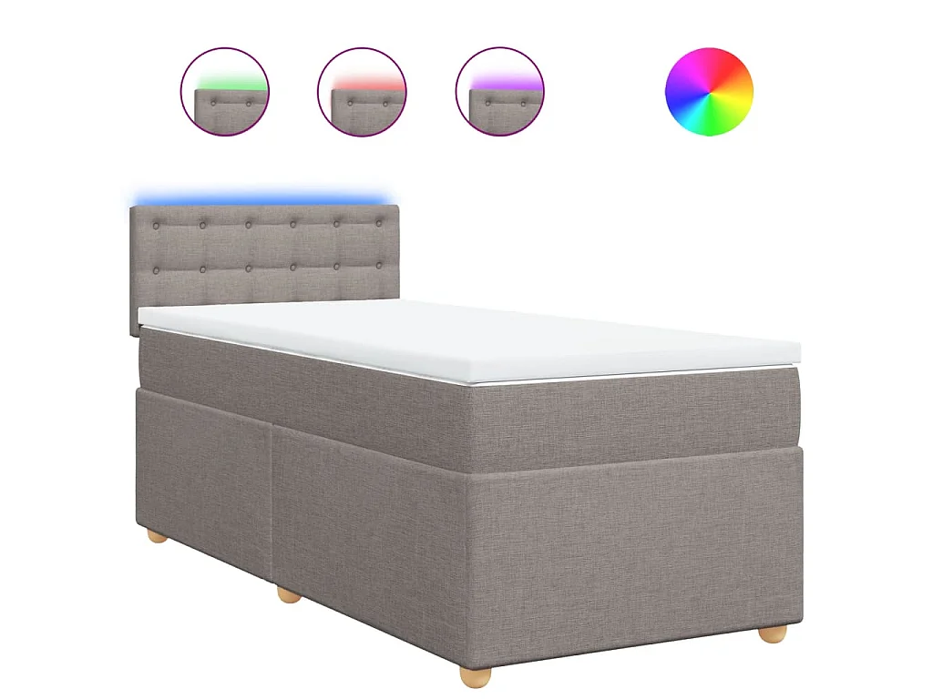 Boxspring met matras stof taupe 90x190 cm