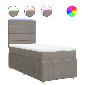 Boxspring met matras stof taupe 100×200 cm Boxspring met matras stof taupe 100×200 cm