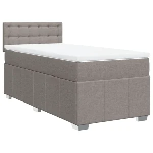 Boxspring met matras stof taupe 80×200 cm Boxspring met matras stof taupe 80×200 cm