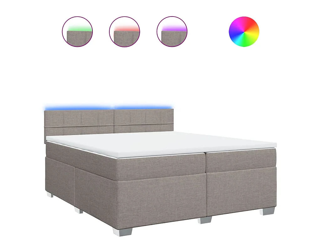 Boxspring met matras stof taupe 200x200 cm