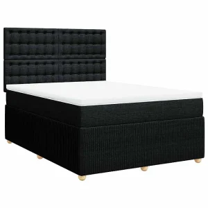 Boxspring met matras stof zwart 160×200 cm Boxspring met matras stof zwart 160×200 cm