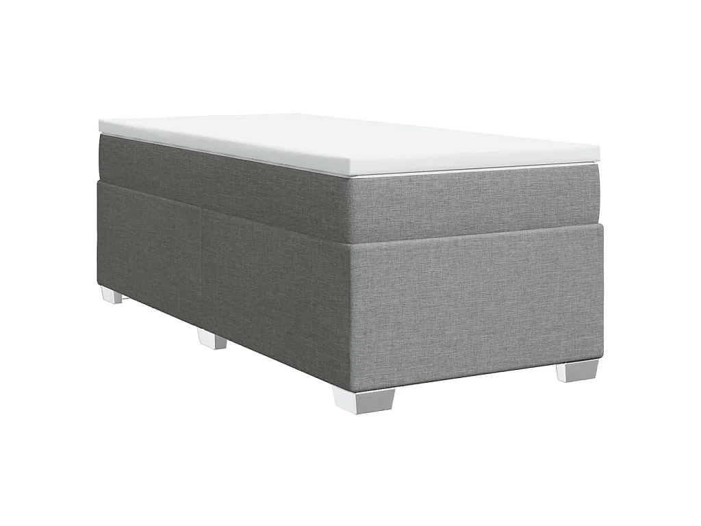 Boxspring met matras stof lichtgrijs 90x190 cm