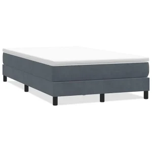 Boxspring zonder matras fluweel donkergrijs 120×210 cm