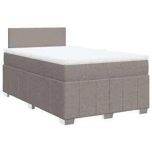 Boxspring met matras stof taupe 120×190 cm