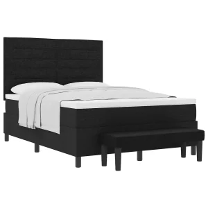 Boxspringbed met hoofdeinde Zwart 140 x 190 cm Stof