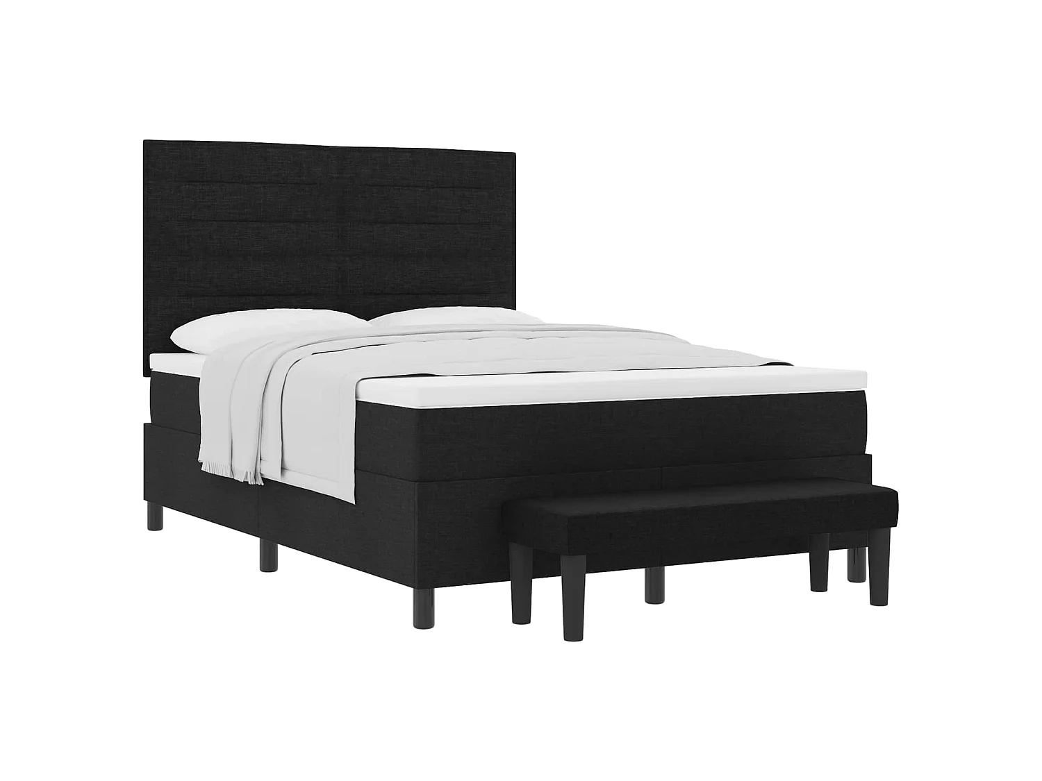 Boxspringbed met hoofdeinde Zwart 140 x 190 cm Stof