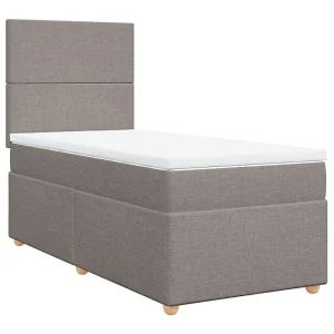 Boxspring met matras stof taupe 100×200 cm Boxspring met matras stof taupe 100×200 cm