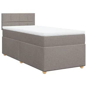 Boxspring met matras stof taupe 80×200 cm Boxspring met matras stof taupe 80×200 cm