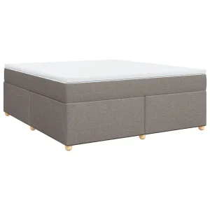 Boxspring met matras stof taupe 180×200 cm