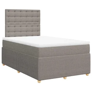 Boxspring met matras stof taupe 120×190 cm Boxspring met matras stof taupe 120×190 cm