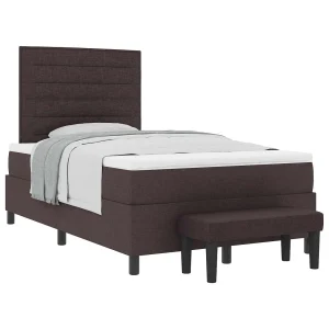 Boxspringbed met hoofdeinde Donkerbruin 120 x 200 cm Stof Boxspringbed met hoofdeinde Donkerbruin 120 x 200 cm Stof