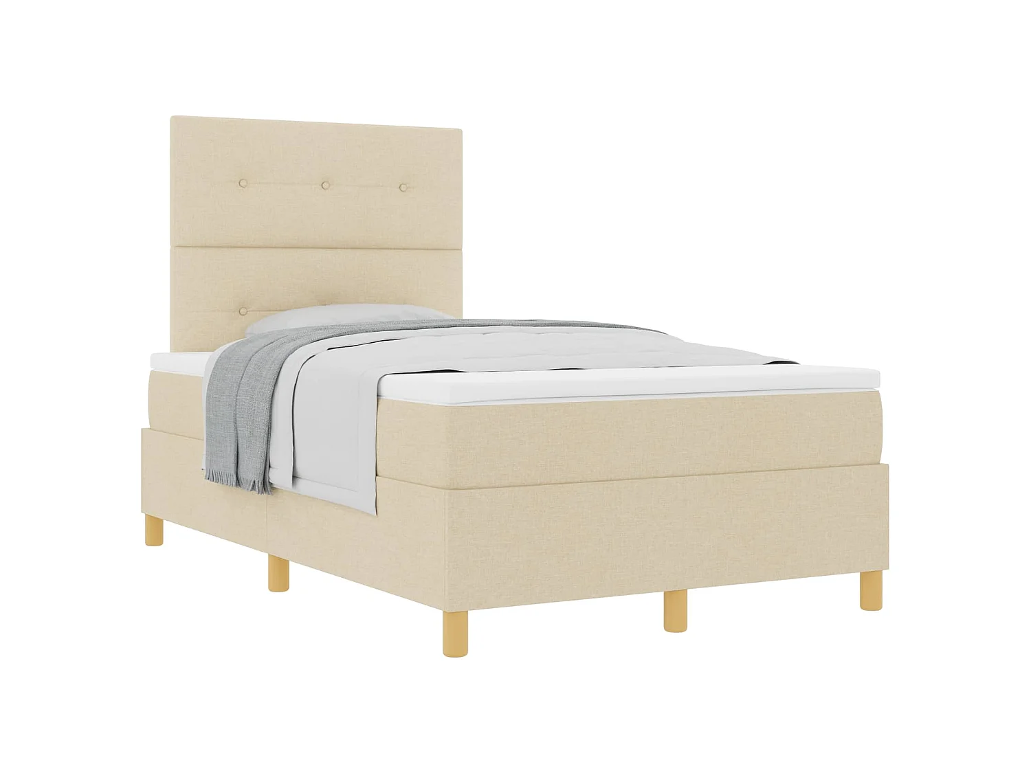 Boxspringbed met matras met hoofdeinde Crème 120 x 200 cm Stof