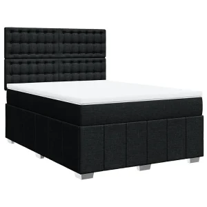 Boxspring met matras stof zwart 160×200 cm Boxspring met matras stof zwart 160×200 cm