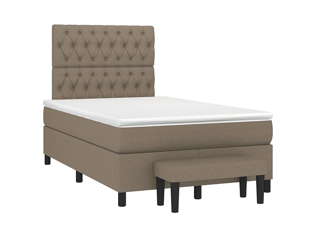 Boxspring met matras stof taupe 120x190 cm