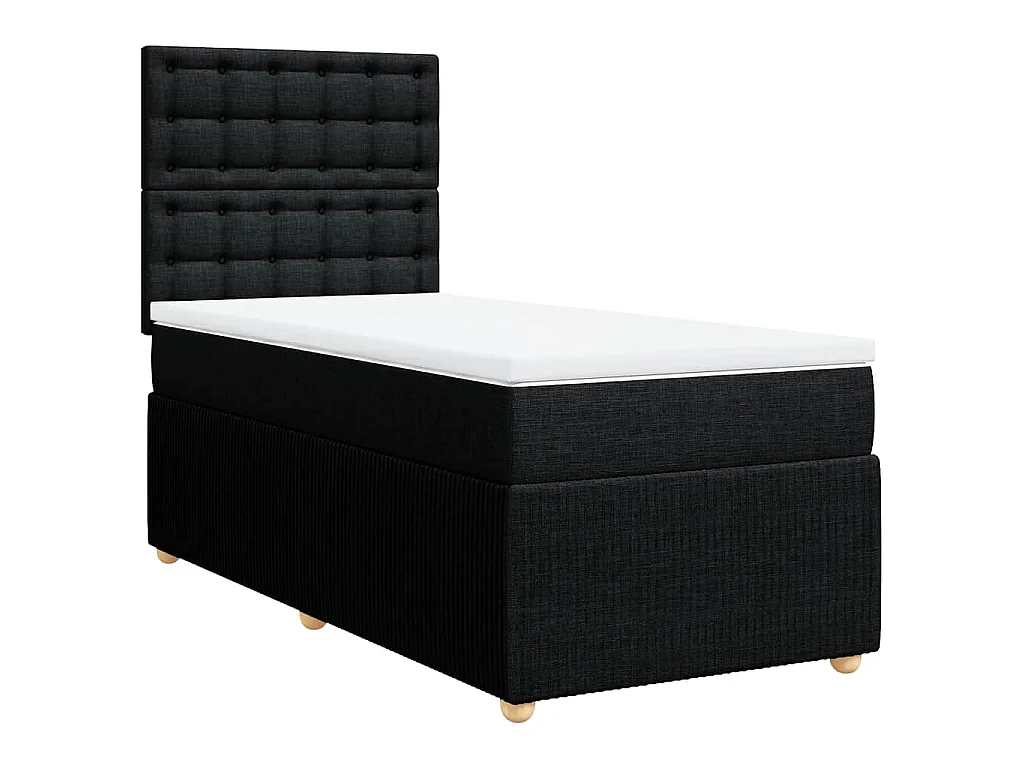 Boxspring met matras stof zwart 80x200 cm