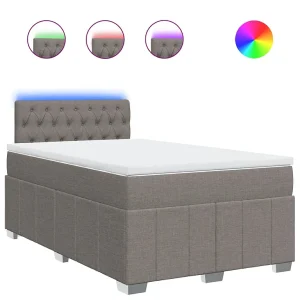 Boxspring met matras stof taupe 120×190 cm Boxspring met matras stof taupe 120×190 cm
