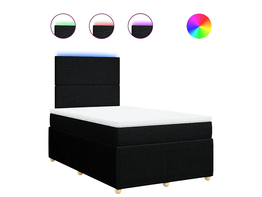 Boxspring met matras stof zwart 120x190 cm