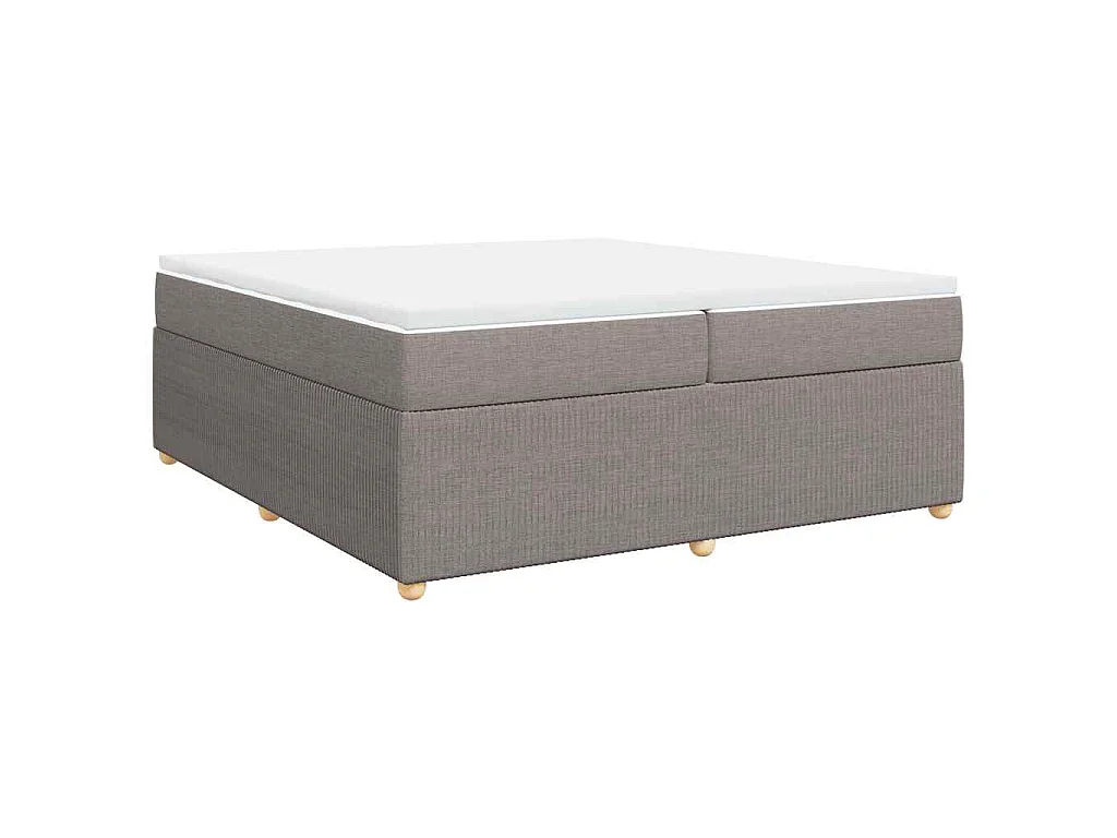 Boxspring met matras stof taupe 200x200 cm