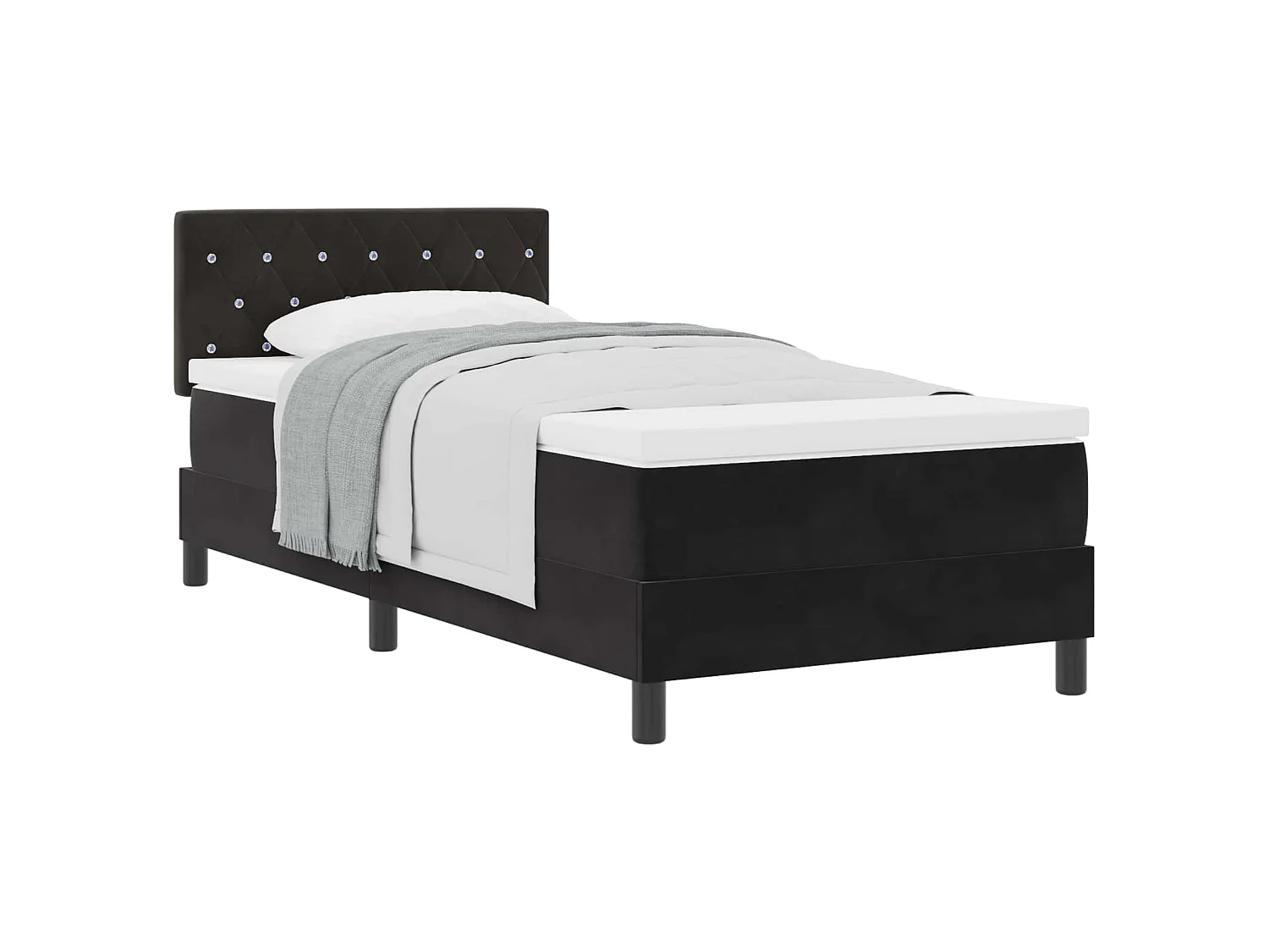 Boxspringbed met matras Zwart 90 x 190 cm Fluweel