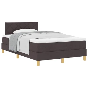 Boxspringbed met kussen Donkerbruin 120 x 200 cm Stof Boxspringbed met kussen Donkerbruin 120 x 200 cm Stof