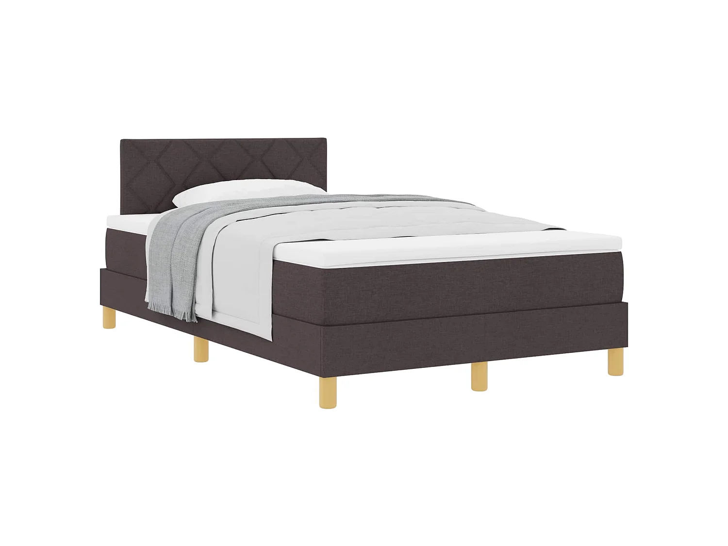 Boxspringbed met kussen Donkerbruin 120 x 200 cm Stof