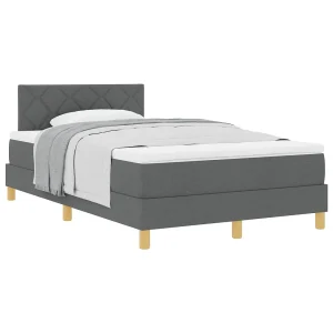 Boxspringbed met kussen Donkergrijs 120 x 190 cm Stof Boxspringbed met kussen Donkergrijs 120 x 190 cm Stof