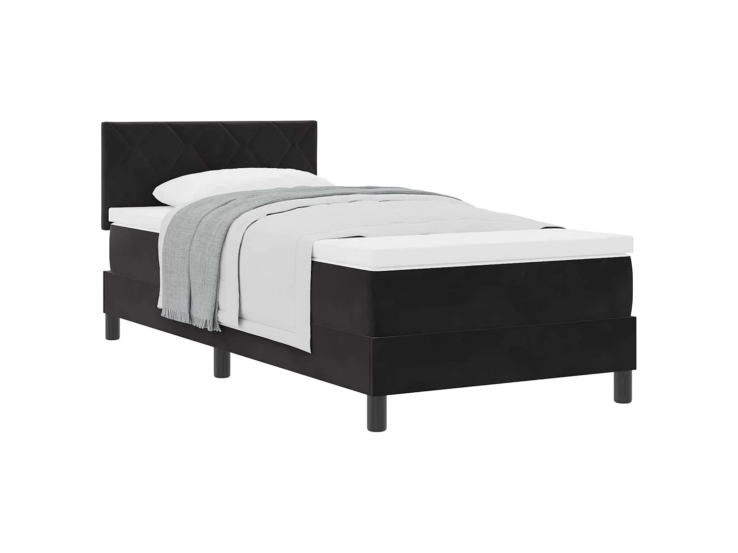 Boxspringbed met matras Zwart 90 x 200 cm Fluweel