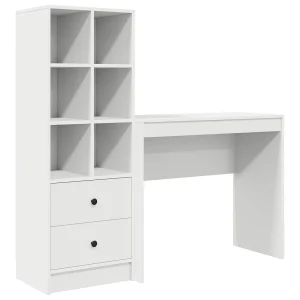 Bureau met lade met plank met opslag 2 pcs Wit Bureau met lade met plank met opslag 2 pcs Wit