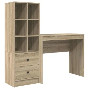 Bureau met lade met plank met opslag 2 pcs Sonoma Eiken Bureau met lade met plank met opslag 2 pcs Sonoma Eiken
