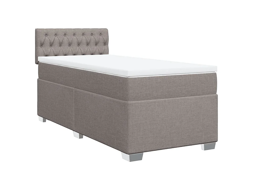 Boxspring met matras stof taupe 90x200 cm
