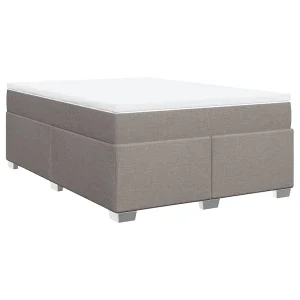 Boxspring met matras stof taupe 140×190 cm Boxspring met matras stof taupe 140×190 cm