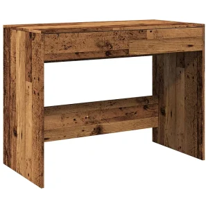 Bureau 101x50x76,5 cm bewerkt hout oud houtkleurig Bureau 101x50x76,5 cm bewerkt hout oud houtkleurig