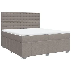 Boxspring met matras stof taupe 200×200 cm Boxspring met matras stof taupe 200×200 cm