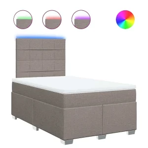 Boxspring met matras stof taupe 120×200 cm Boxspring met matras stof taupe 120×200 cm