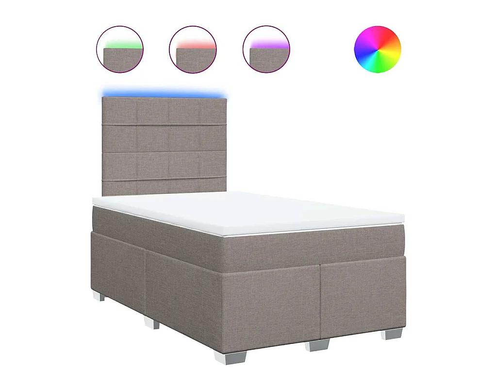 Boxspring met matras stof taupe 120x200 cm